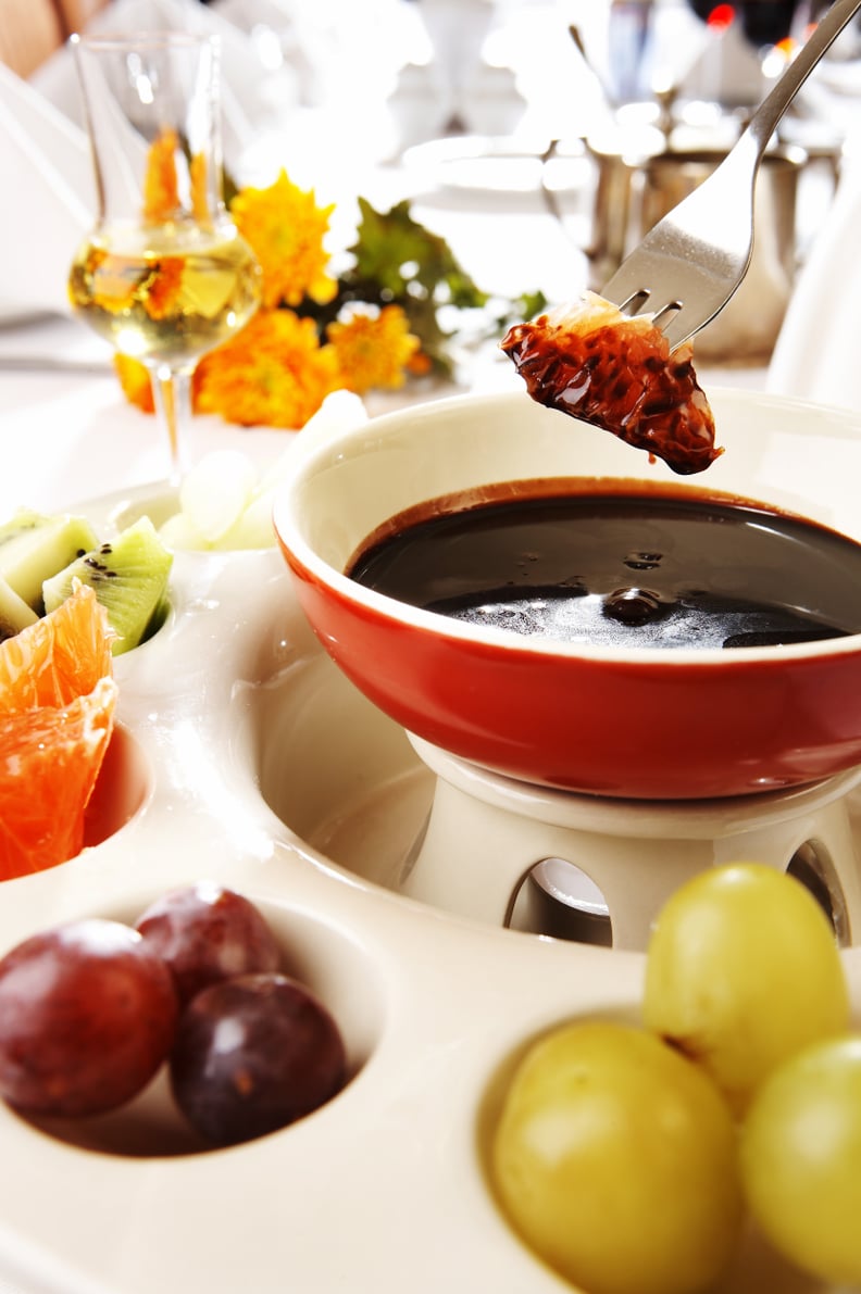 Tuesday: Make chocolate fondue and watch a romantic movie.