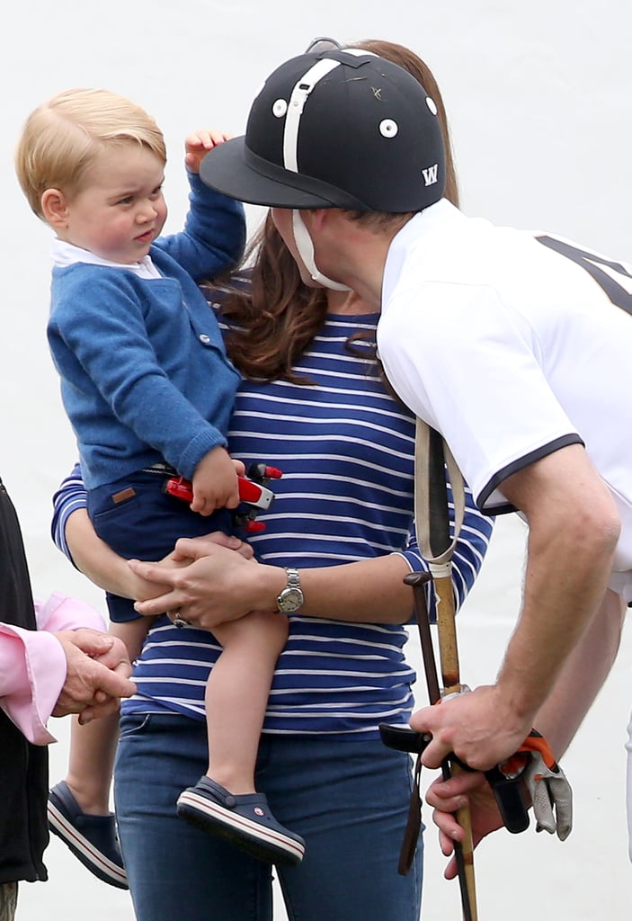 What's cuter than George playing with William's polo hat?