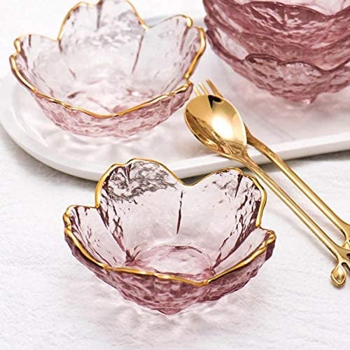 Nordic Style Gold Inlay Glass Sauce Bowls