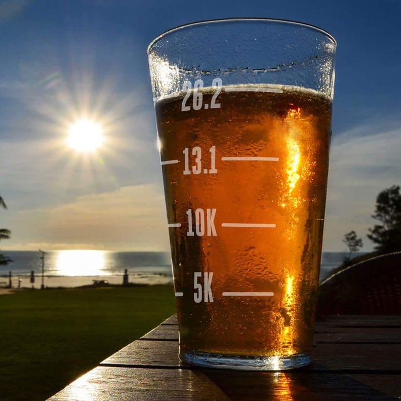 Runner's Measurements Engraved Beer Pint Glass