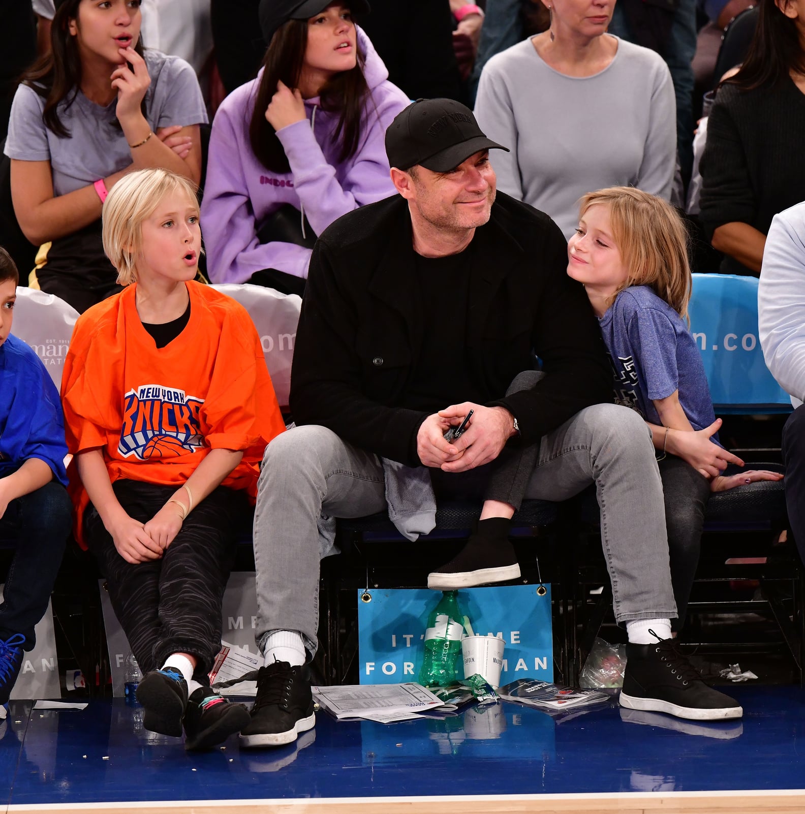 Liev Schreiber and His Sons at Basketball Game in NYC 2017 | PS Celebrity