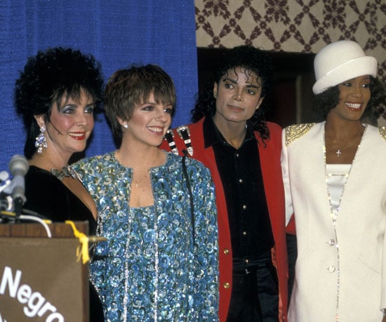 Elizabeth Taylor, Liza Minnelli, Michael Jackson, Whitney Houston — need we say more? The foursome was seen here in 1988.