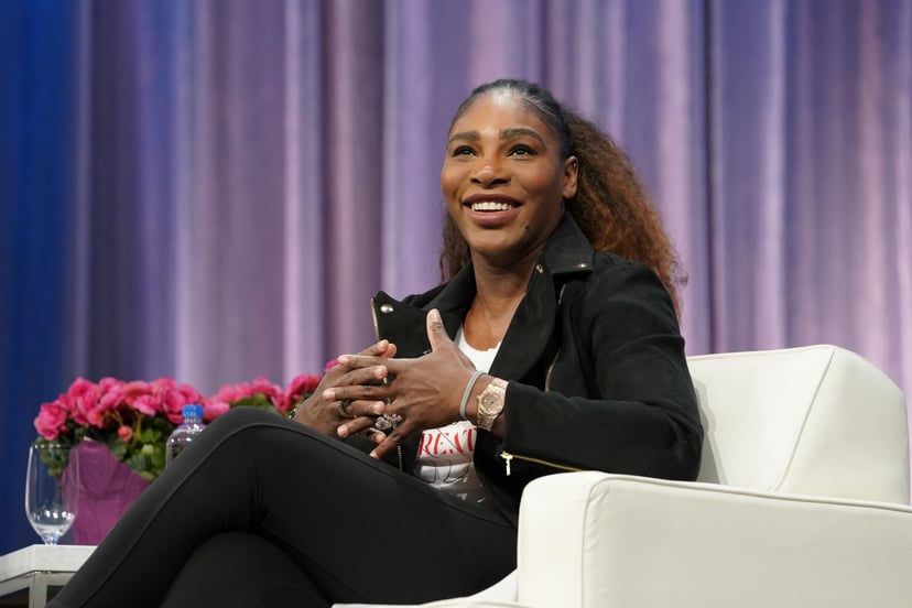 SAN JOSE, CALIFORNIA - FEBRUARY 22: Serena Williamsspeaks on stage during keynote conversation at 2019 Watermark Conference for Women Silicon Valley at San Jose McEnery Convention Center on February 22, 2019 in San Jose, California. (Photo by Marla Aufmut