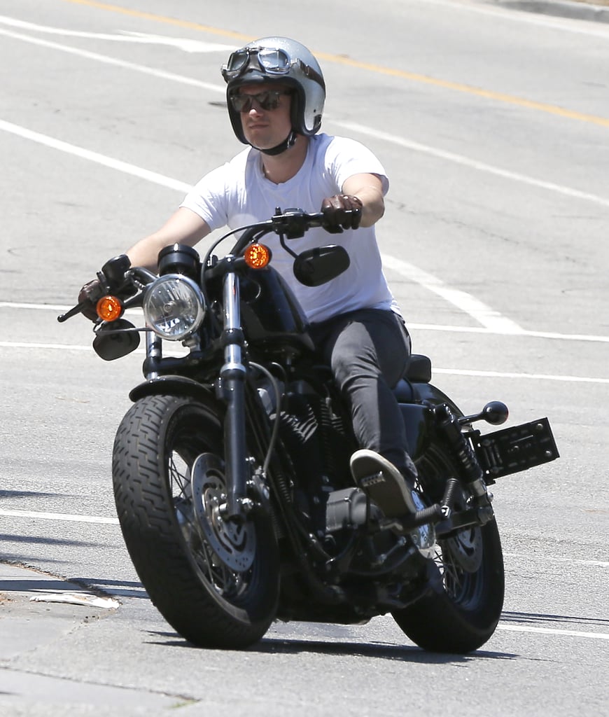On Thursday, Josh Hutcherson took his motorcycle out for a spin in LA.