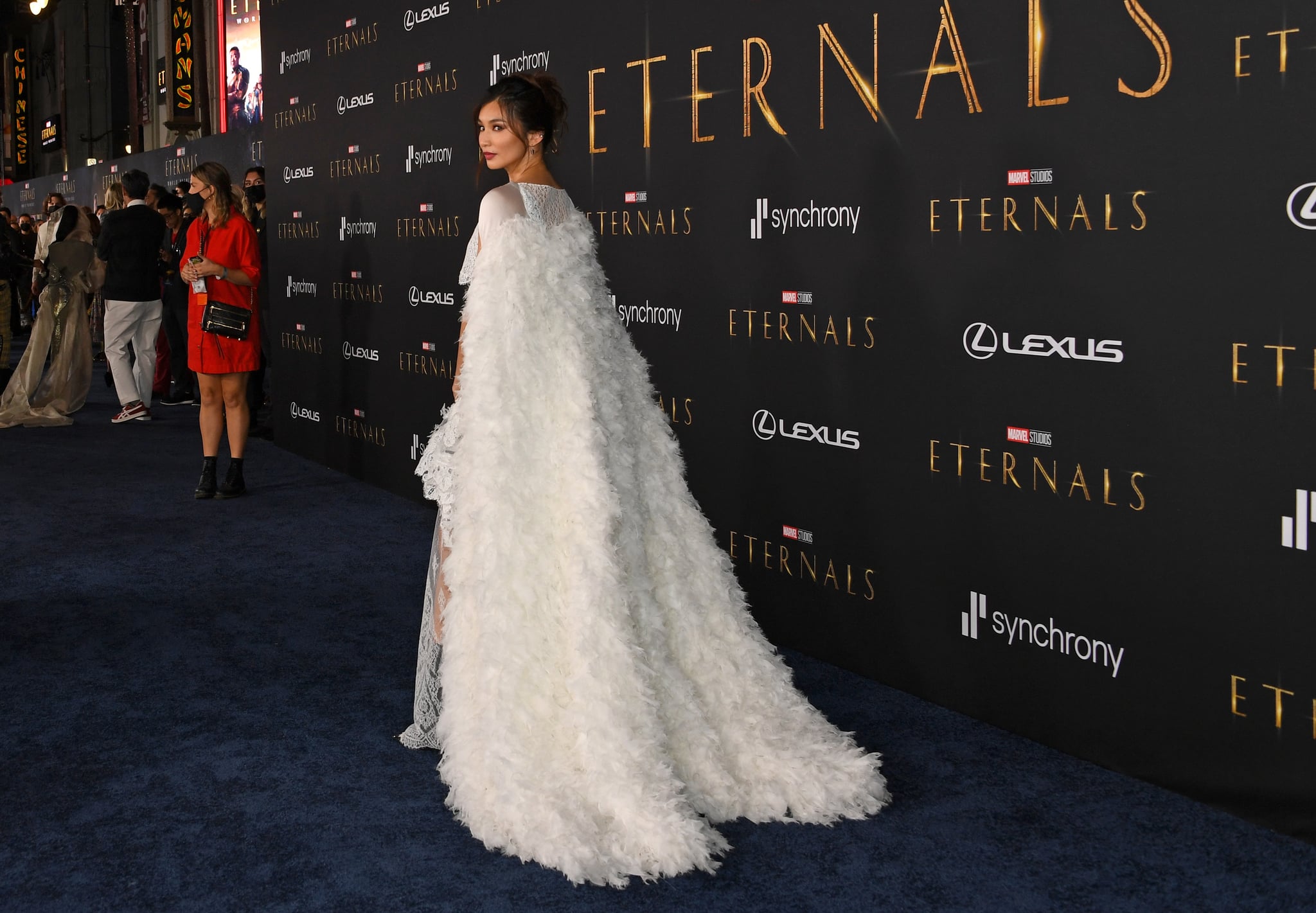 Gemma Chan Looks Angelic in Her White Louis Vuitton Dress