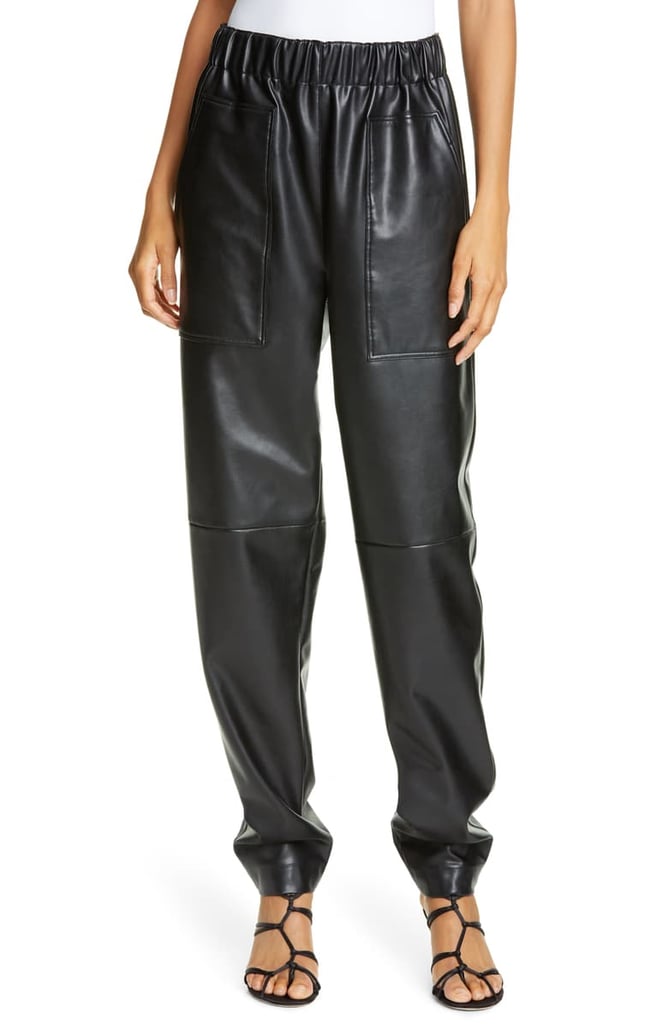 Tibi Faux Leather Jogger Pants