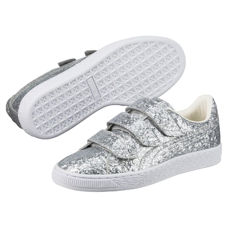 puma basket platform glitter