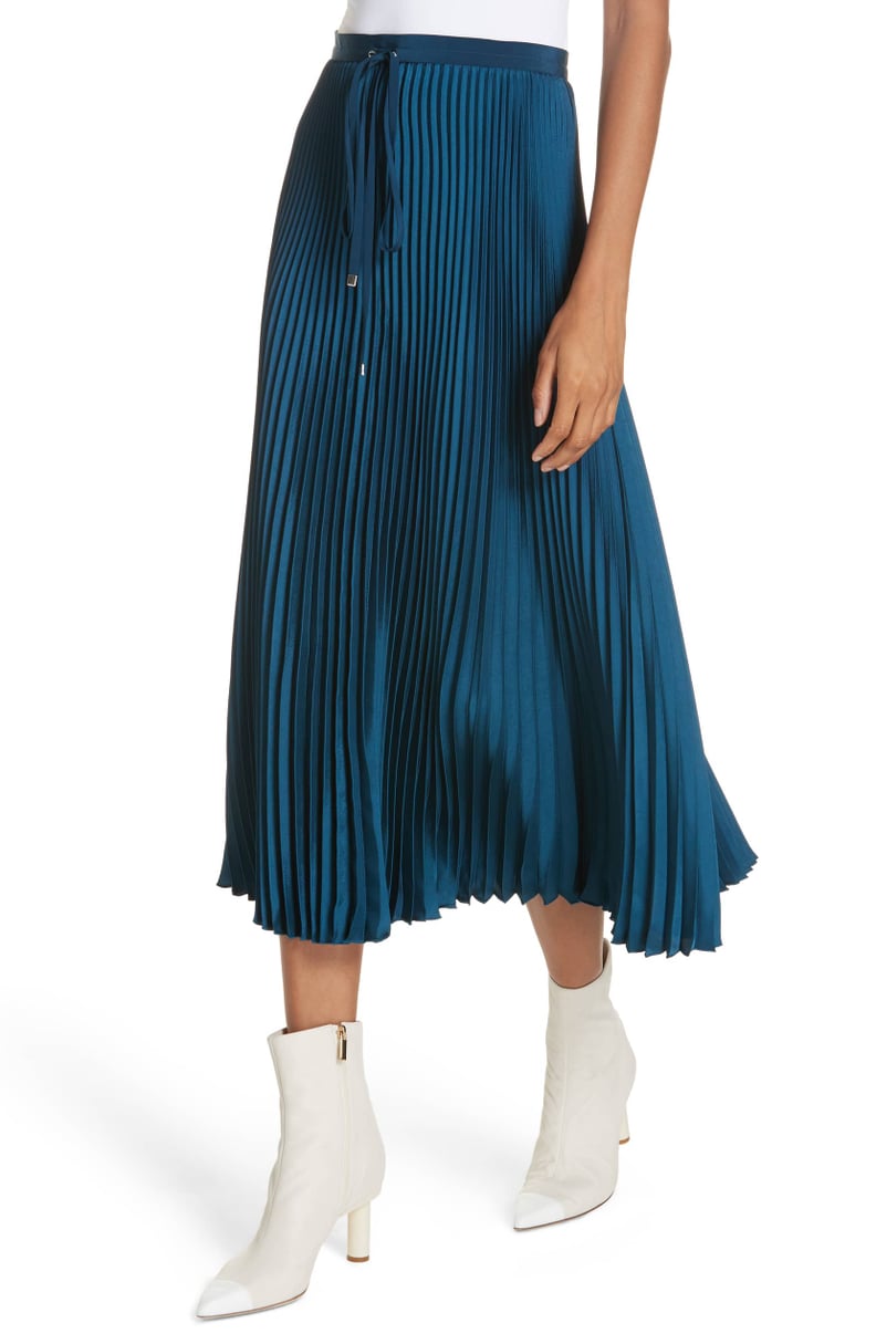 Tibi Mendini Twill Pleated Skirt