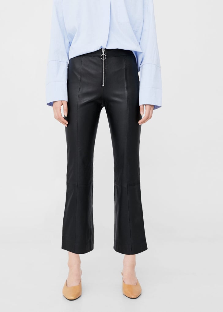 Mango Leather Trousers | Victoria Beckham Wearing Pants With Initials ...