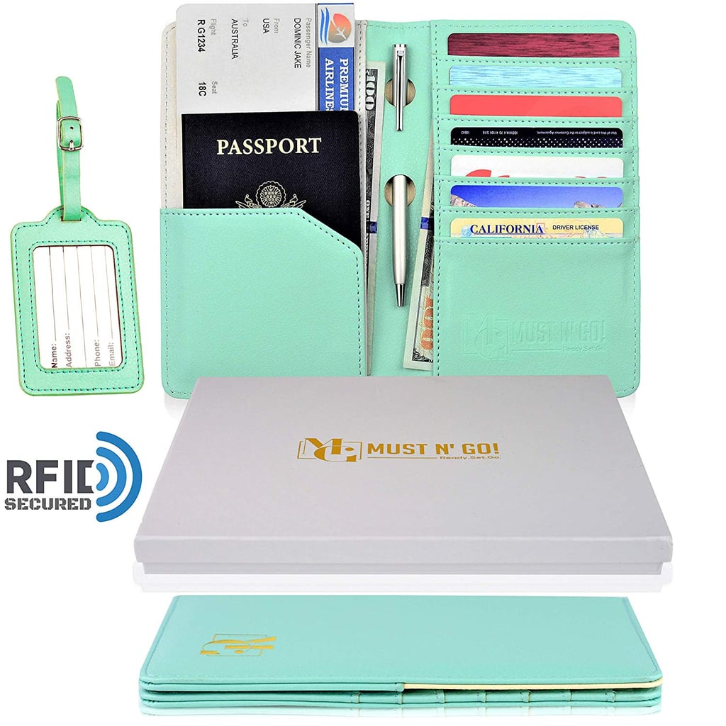 Travel Passport Wallet RFID Blocking and Luggage Tag Set