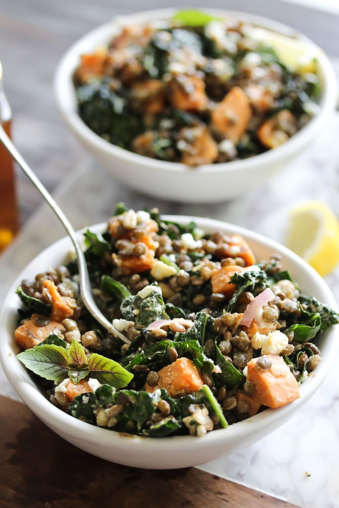 Lentil Kale Salad With Sweet Potato and Tahini