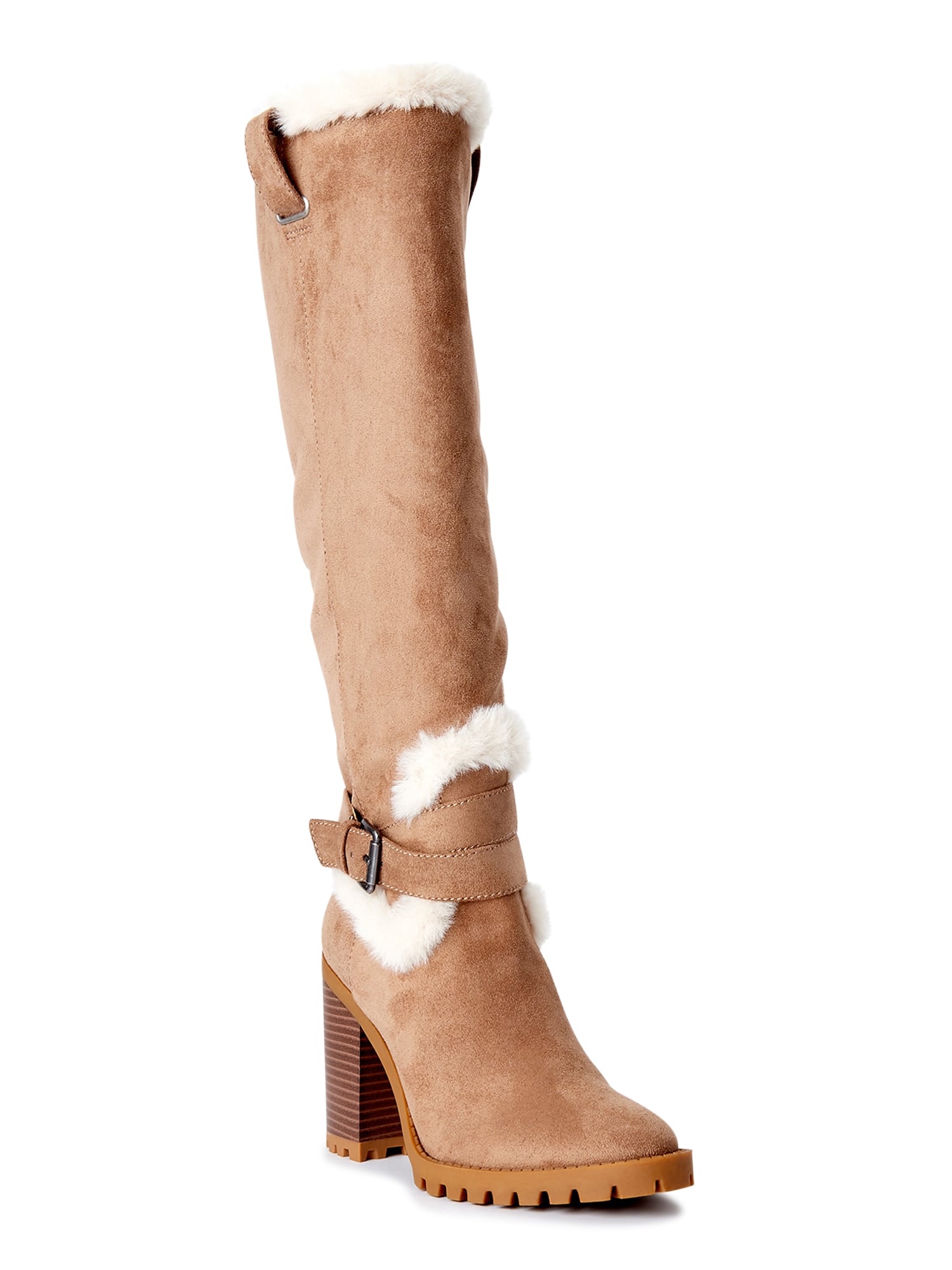 Faux fur sales thigh high boots