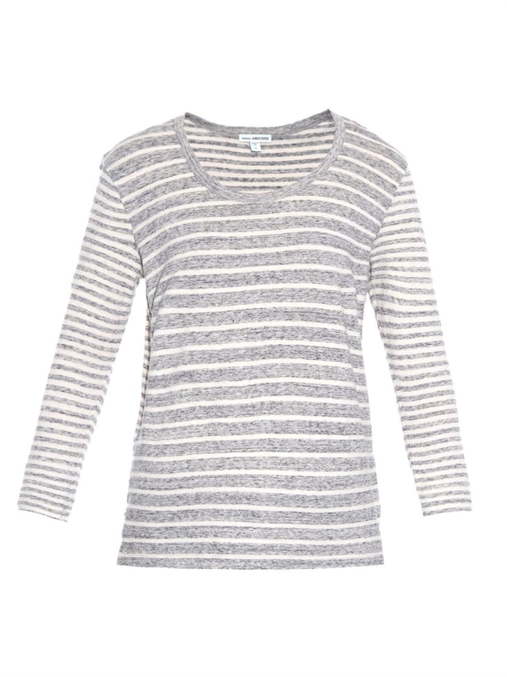James Perse Collage Stripe Cotton-Jersey T-Shirt ($125) | Best Striped ...