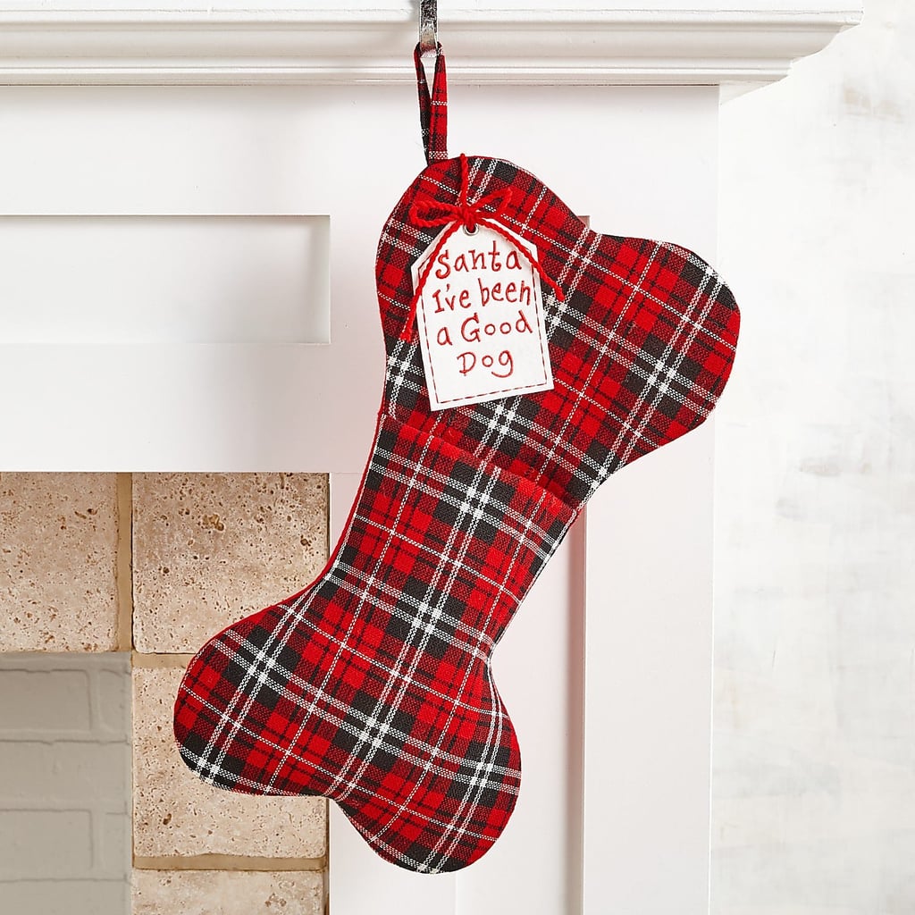 Plaid Dog Bone Stocking