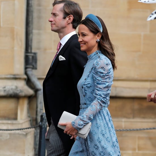 Pippa Middleton Blue Dress at Lady Gabriella Windsor Wedding