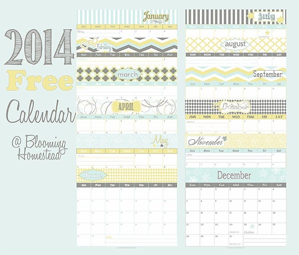 Pastel 2014 Calendar