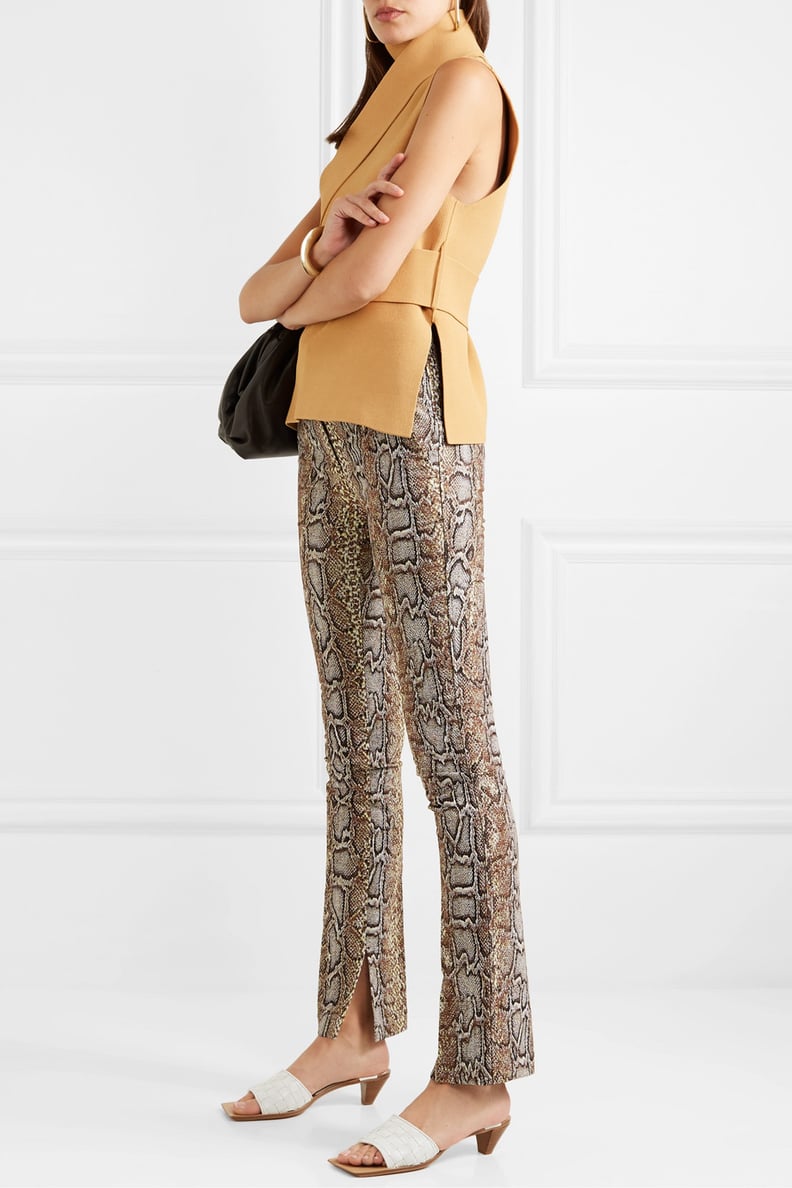 Victoria Beckham Cotton-blend snake-jacquard skinny pants