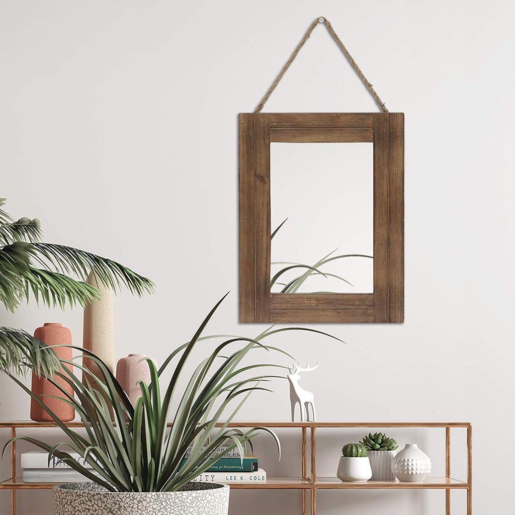 Emaison Rustic Wood Hanging Wall Mirror