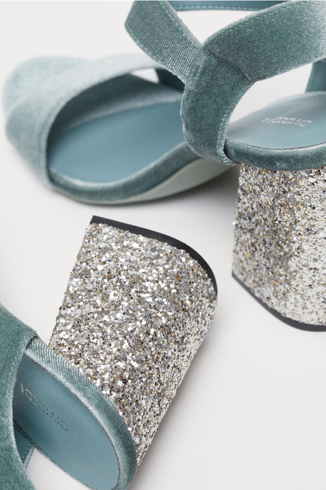 Glitter sale block heels