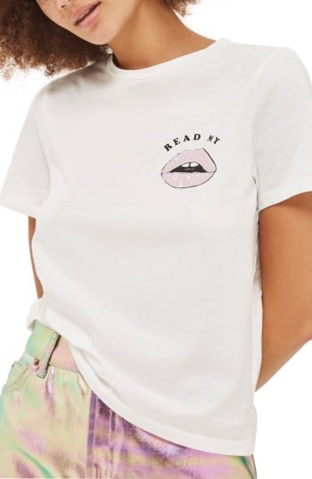 Topshop Women's Read My Lips Graphic Tee