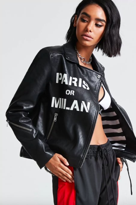 black leather jacket for women forever 21