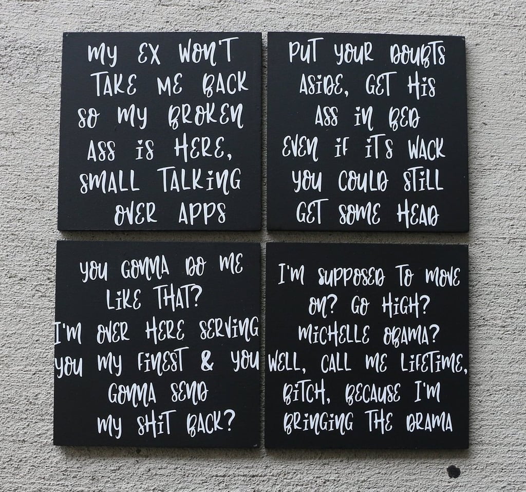 Mirror Rap Lyrics Coaster Set of 4