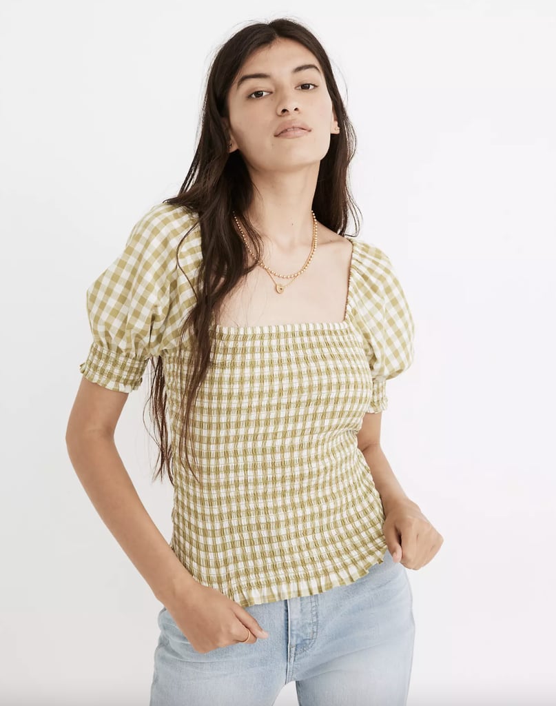 Picnic Perfect: Lucie Puff-Sleeve Smocked Bodice Top