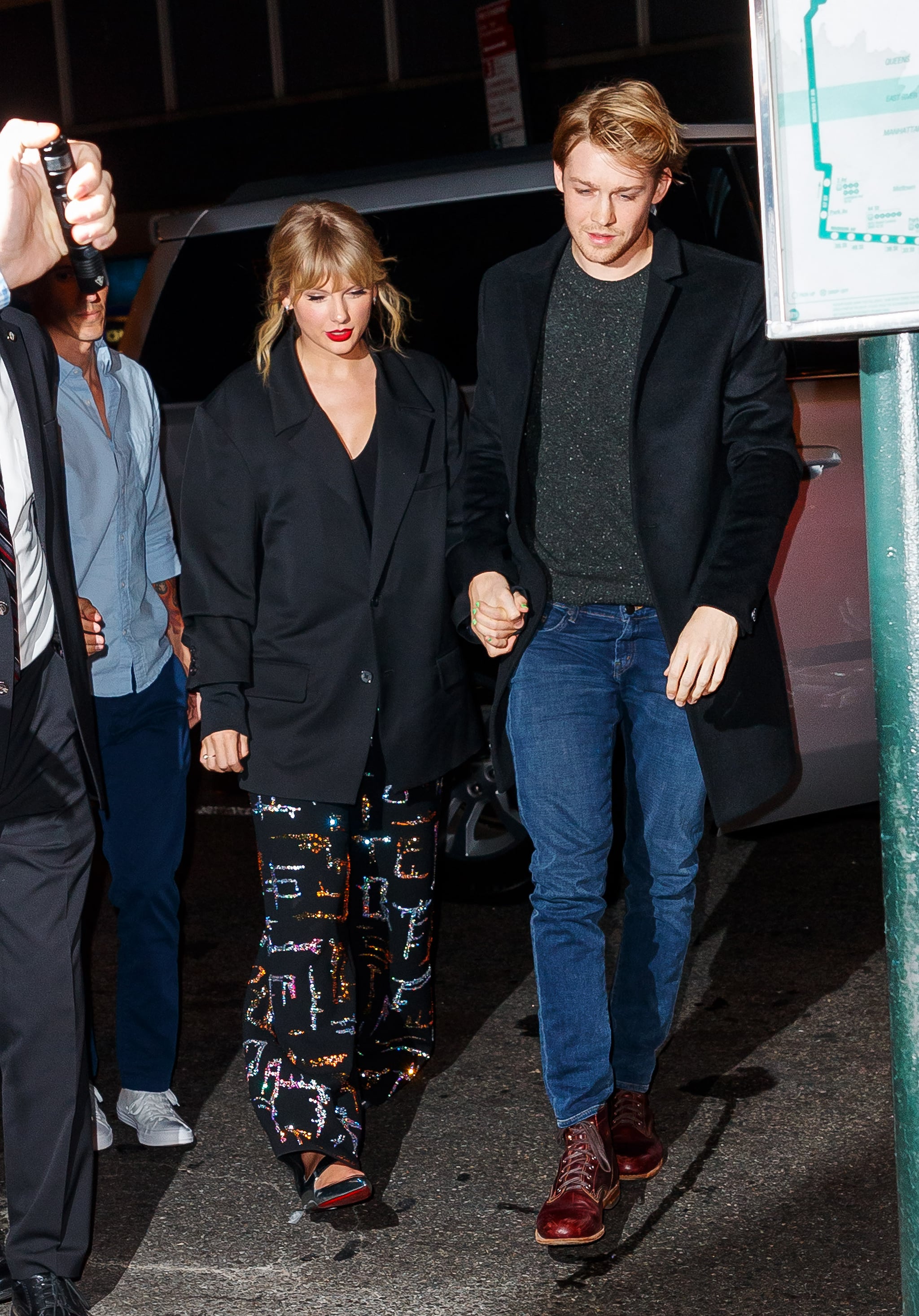 NEW YORK, NY - OCTOBER 6: Taylor Swift and Joe Alwyn arrive at Zuma on October 6, 2019 in New York City.  (Photo by Jackson Lee/GC Pictures)