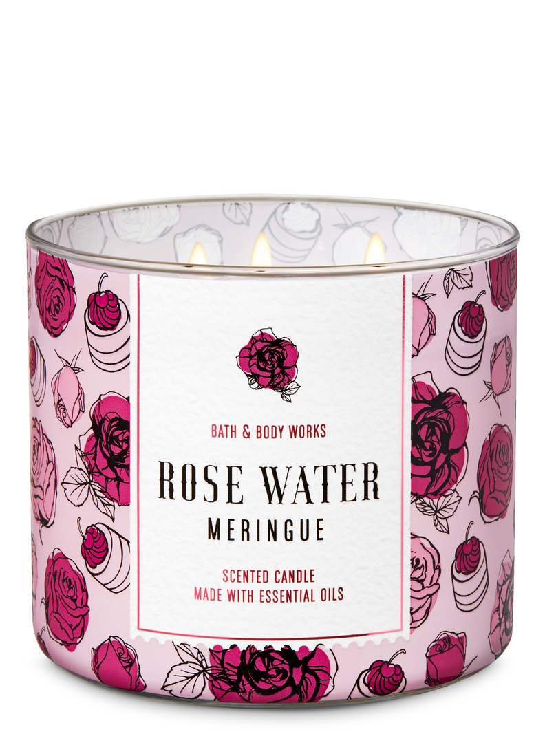 Bath and Body Works Rose Water Meringue 3-Wick Candle