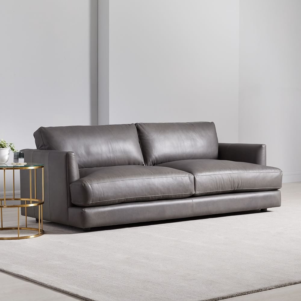 A Cloud-Like Shape: West Elm Haven Leather Sofa