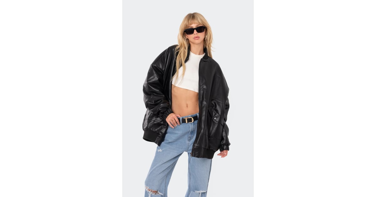 Similar: Edikted Faux Leather Oversized Bomber Jacket ($94, | Kylie ...