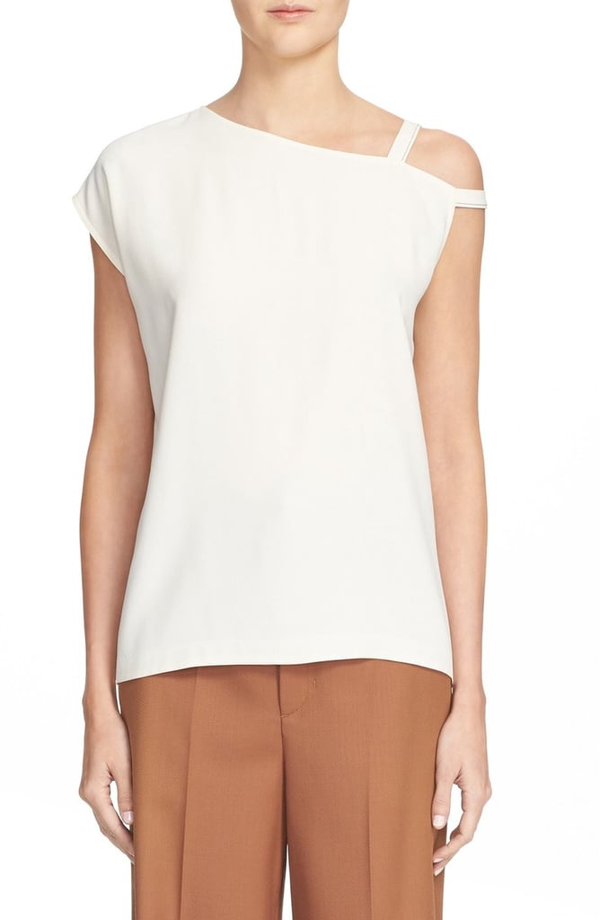 Helmut Lang One-Shoulder Crepe Tee ($295)