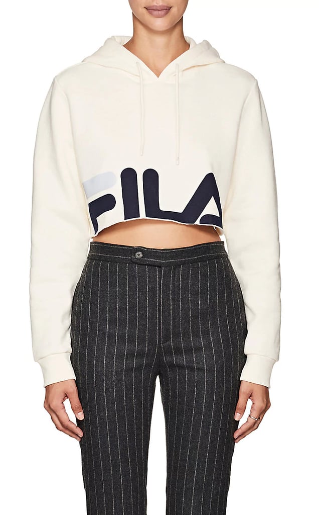 Fila Women's Logo Cotton-Blend Crop Hoodie