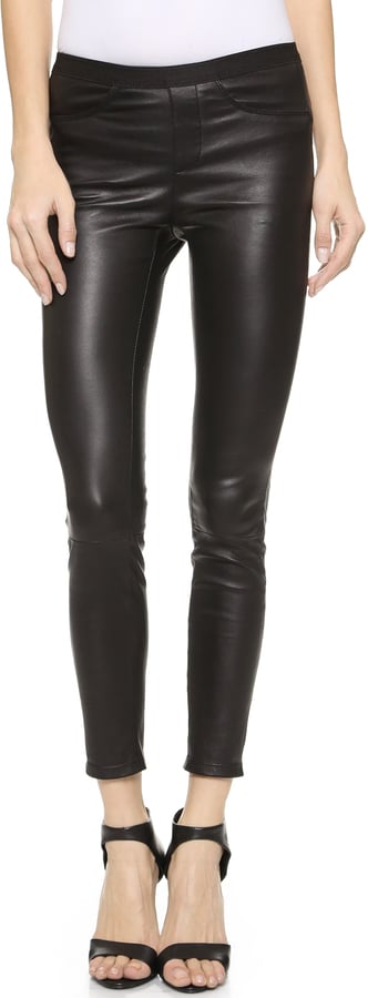 Helmut Lang Cropped Plonge Leather Pants ($920)