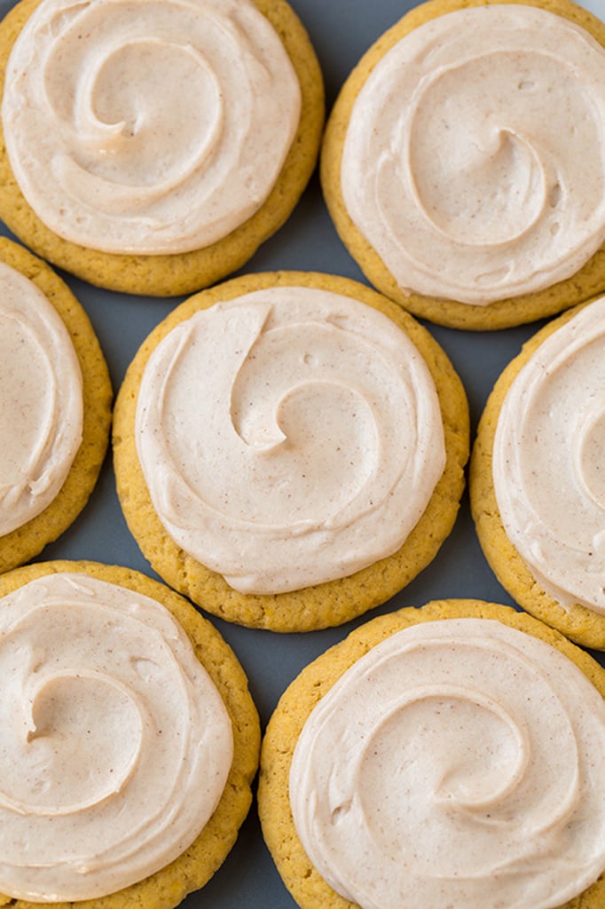 Pumpkin Sugar Cookies With Cinnamon Cream Cheese Frosting