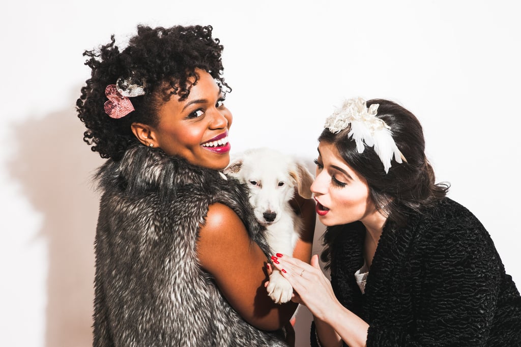 Ban.do Mini Hearts in Silver and Pink ($10 each) and Colette Malouf Feathered Crochet Headband ($750)