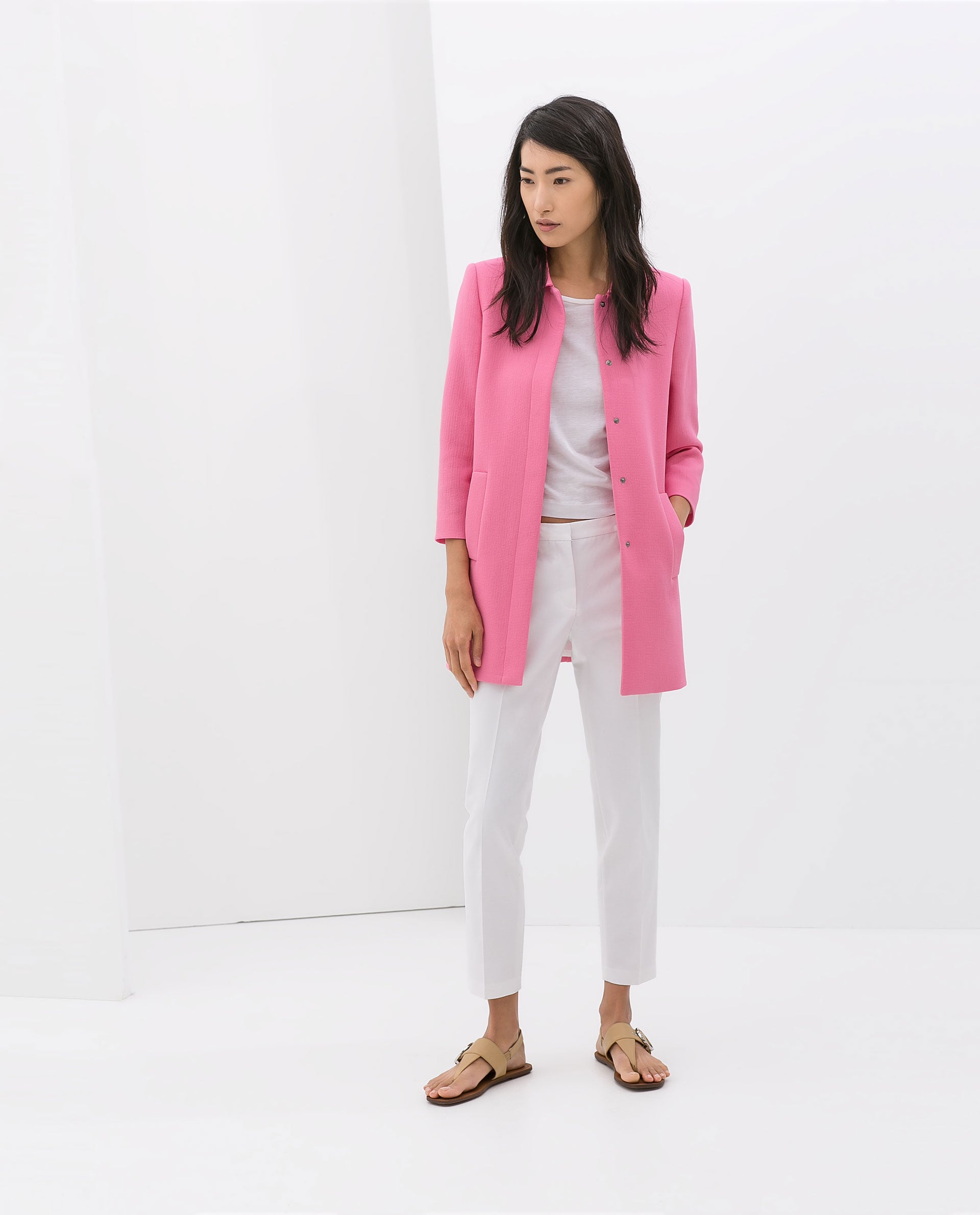 zara basic pink jacket