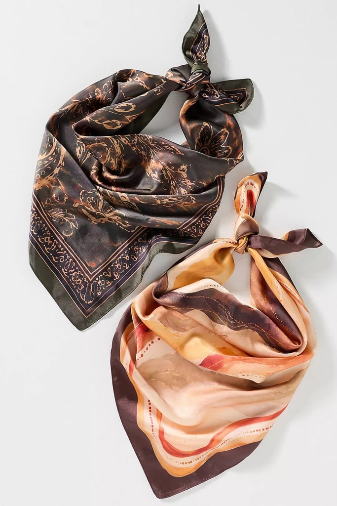 By Anthropologie Satin Hair Scarves ($38)
Western accents are at the top of this season's trend list and these silk hair scarves are one of the most versatile ways to try it for yourself. This set of two scarves comes in four different variations to mix and match earthy colorways and fall-inspired prints.