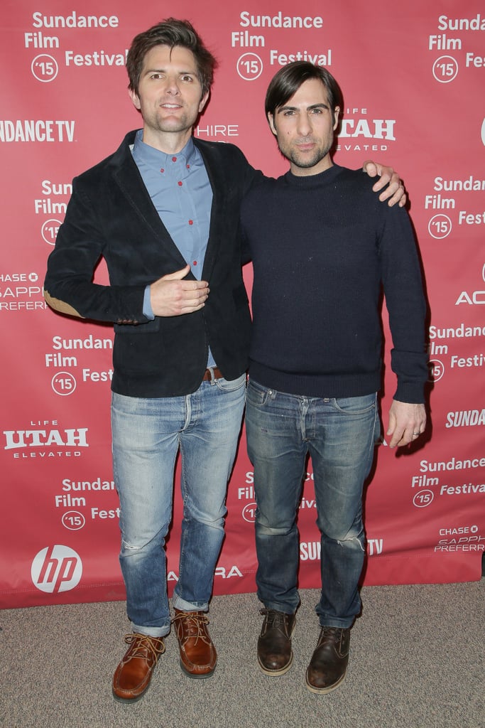 Adam Scott and Jason Schwartzman linked up on the red carpet at the premiere of The Overnight.