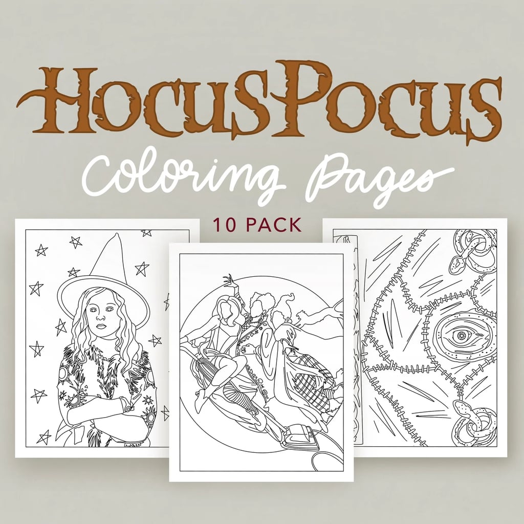 Halloween Coloring Pages For Adults That Are "Hocus Pocus"-Themed