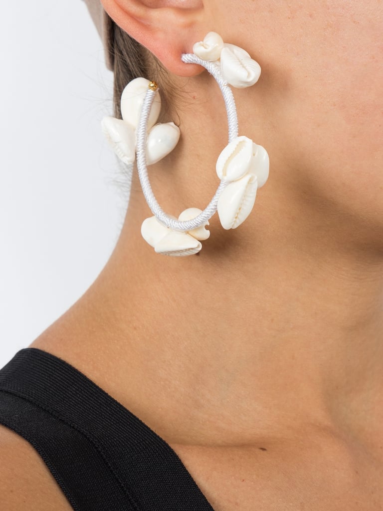 Statement Hoops: Rebecca de Ravenel Olympia Shell-embellished Hoop Earring