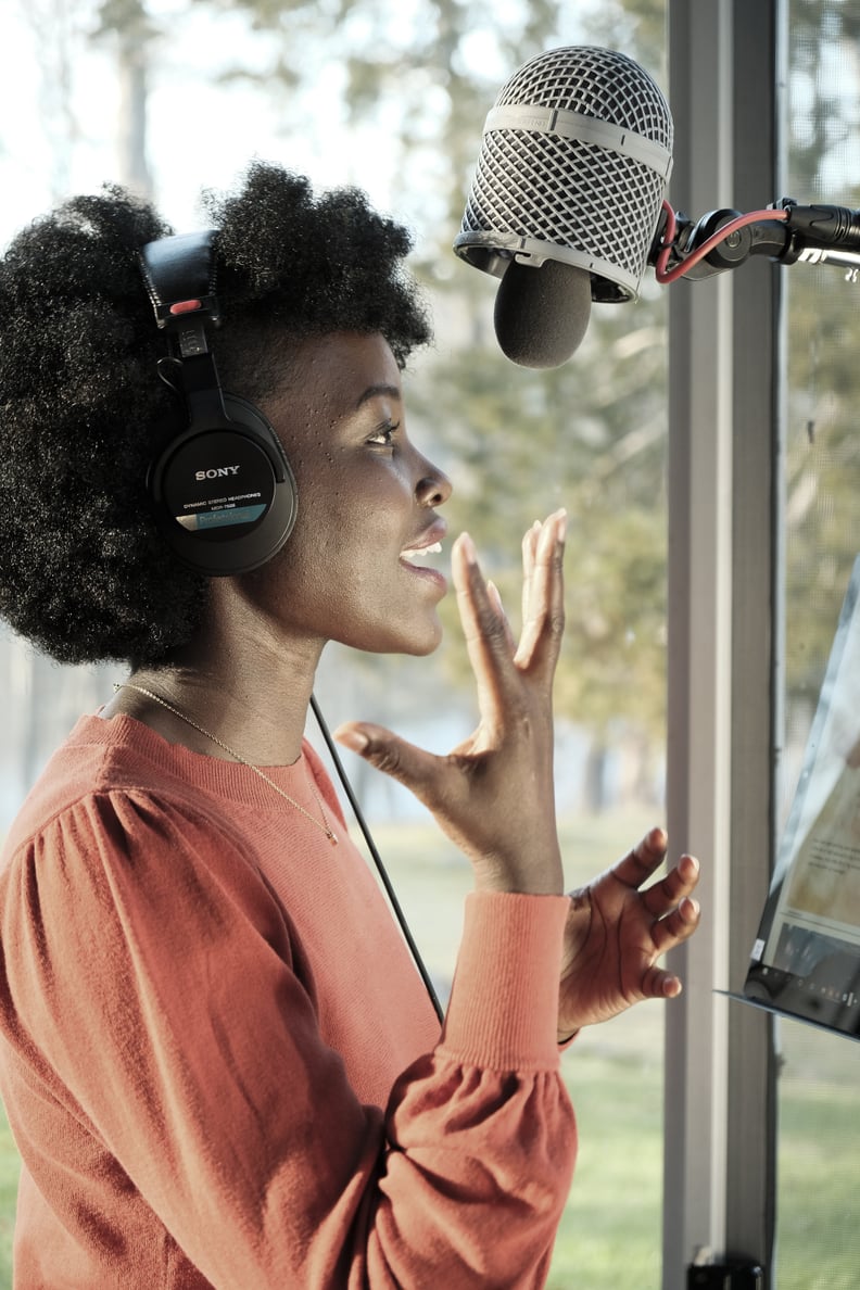 Lupita Nyong'o Recording the Sulwe Audiobook