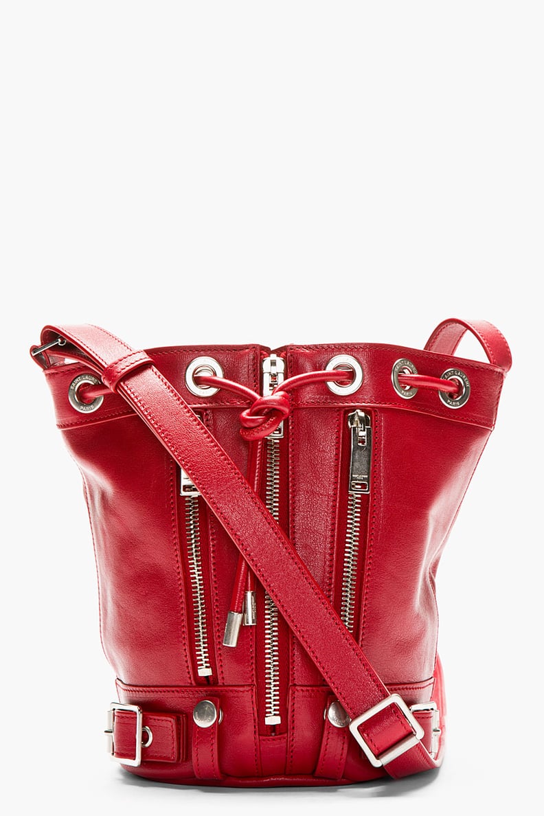 Saint Laurent Red Rider Small Bucket Bag