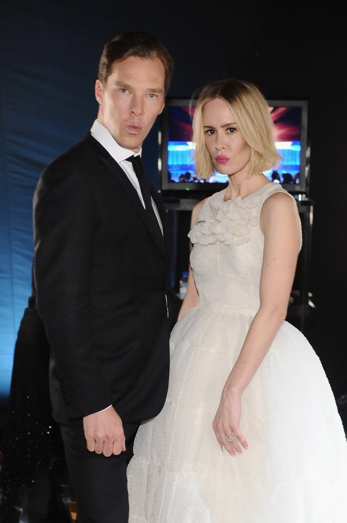 Benedict Cumberbatch made funny faces with Sarah Paulson backstage at the SAGs.