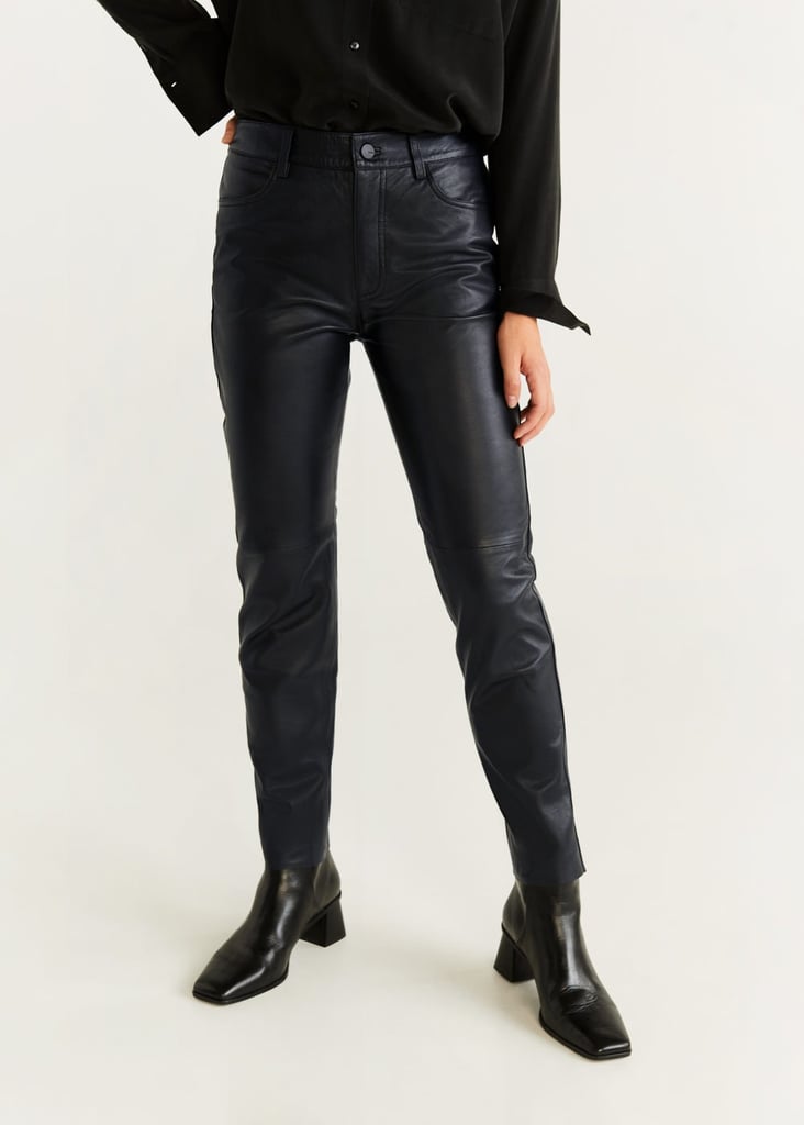 Mango Slim-Fit Leather Pants