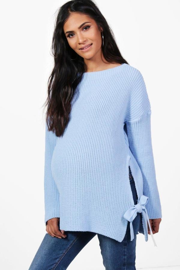 Boohoo Maternity Holly Tie Side Jumper