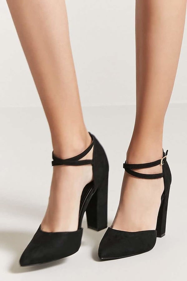 Forever 21 Faux Suede Ankle-Strap Heels