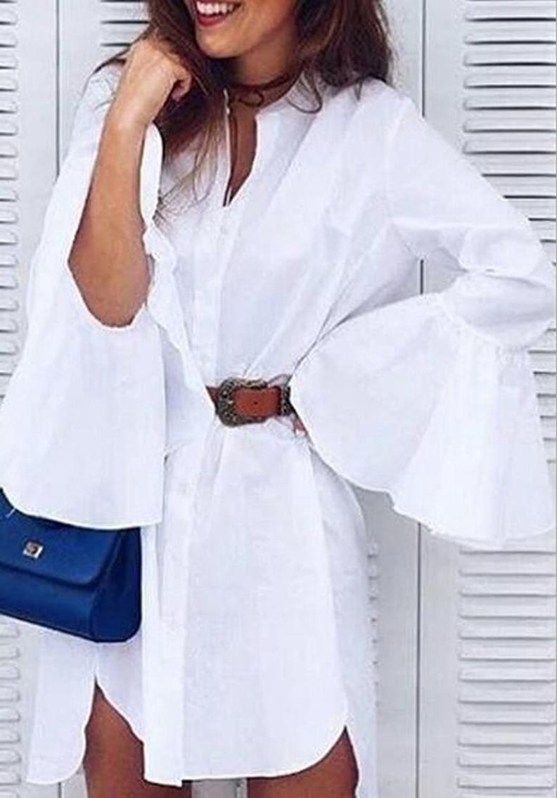 Long-Sleeve Button-Down Dress