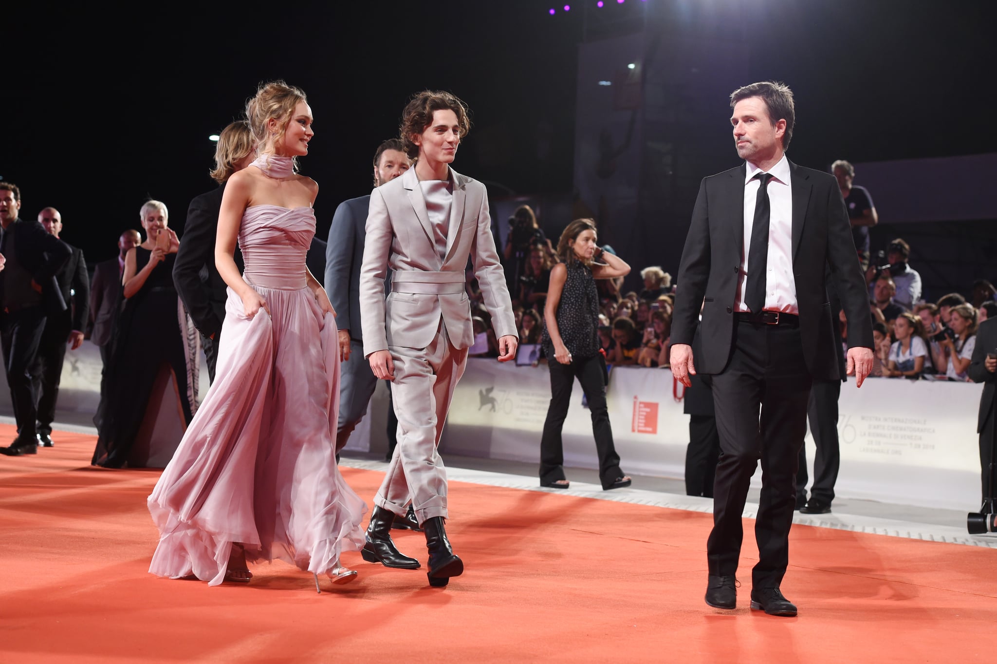 VENICE, ITALY - 02nd September, 2019. Timothée Chalamet attends the red  carpet for the World Premiere of The King during the 76th Venice Film  Festival at Palazzo del Cinema on September 02