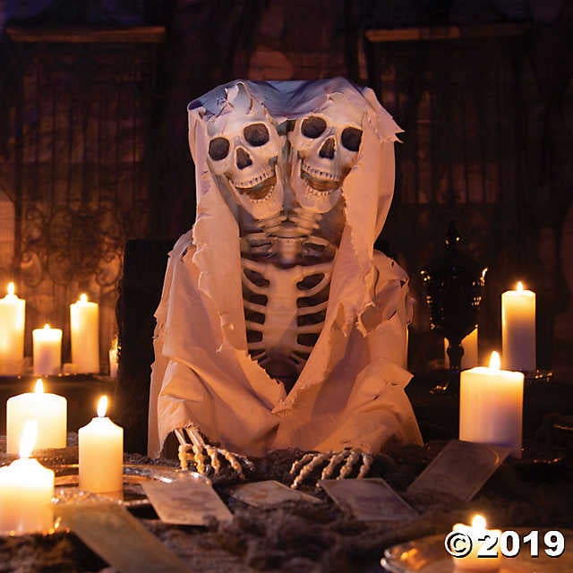 Halloween Two-Headed Life-Size Posable Skeleton